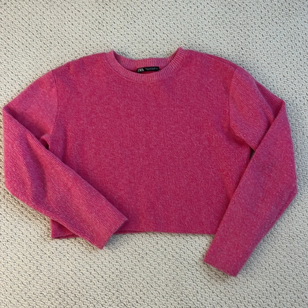 ZARA hot pink sweater. Size small but can fit an XS. Worn once.